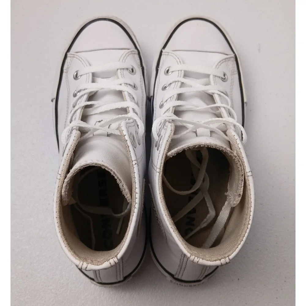 Converse Chuck Taylor All Star Move White Leather Platform High Top Kids Size 4